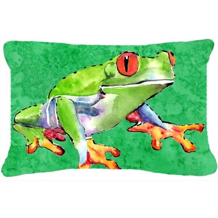Carolines Treasures Carolines Treasures 8688PW1216 Frog Indoor & Outdoor Fabric Decorative Pillow 8688PW1216